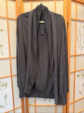 GAP Charcoal Gray Merino Wool Relaxed Wrap Cardigan